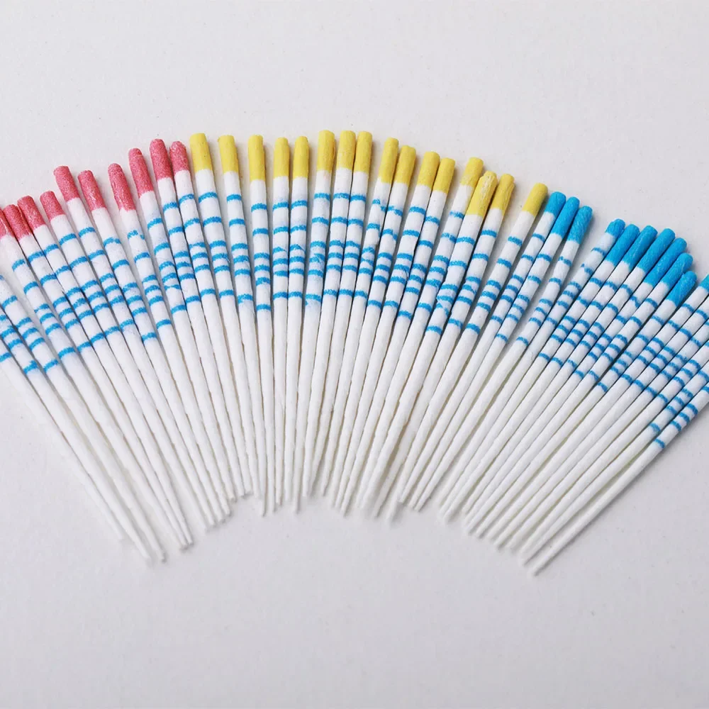 Puntas de papel para endodoncia de odontología, cono desechable, guía cónica F1 F2 F3, postes de fibra absorbente, puntos, marca de materiales dentales