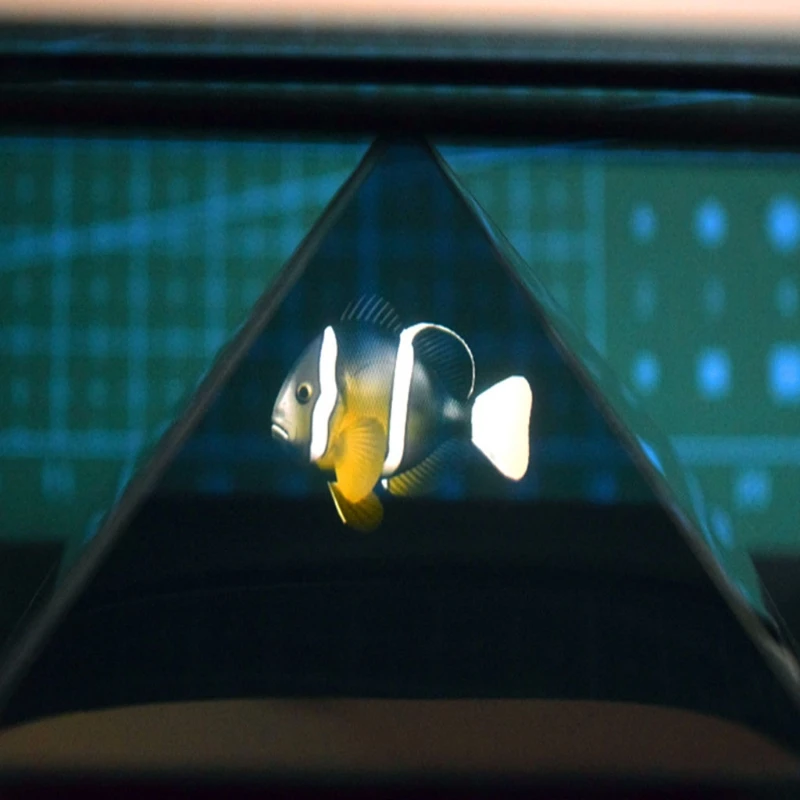 Espositori Holo-graphic 3D proiettore Smartphone Mobile ologramma Display del prodotto aziendale interazione dei cartoni animati
