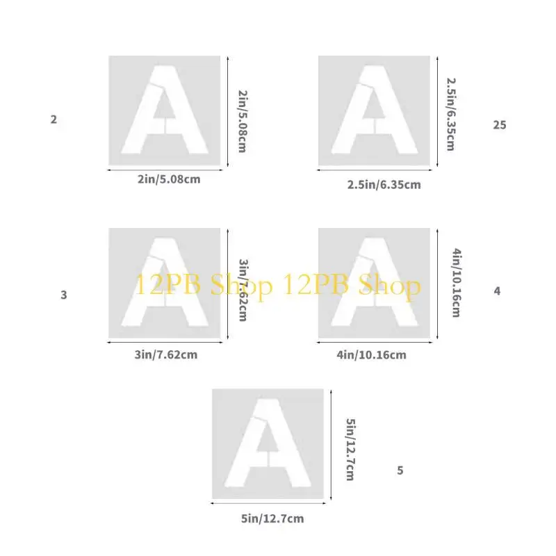 12PB 60Pcs Letter And Number Stencils Drawing Templates