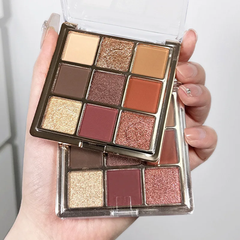 لوحة ظلال عيون دريم 9 ألوان، بودرة ظلال عيون بنية غير لامعة ولامعة، مستحضرات تجميل ظلال عيون قابلة للمزج تدوم طويلاً #5