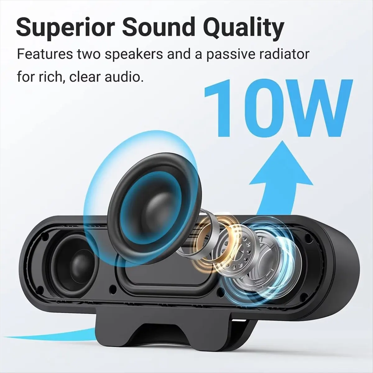 

*BAAY 10W High Power Minimalist Computer Speakers for Desktop PC USB Monitor Speaker Bar with Clip-on Wired Desk