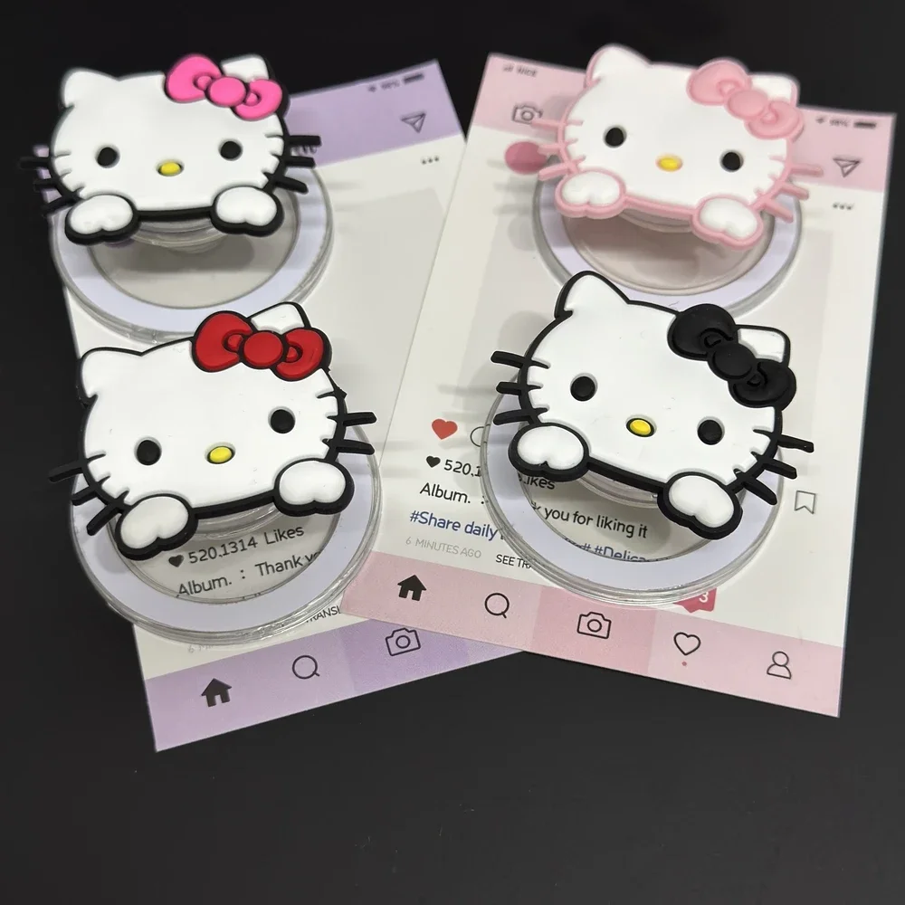 Suporte magnético aperto tok griptok suporte do telefone suporte bonito dos desenhos animados sanrio olá kitty para iphone samsung magsafe smart tok