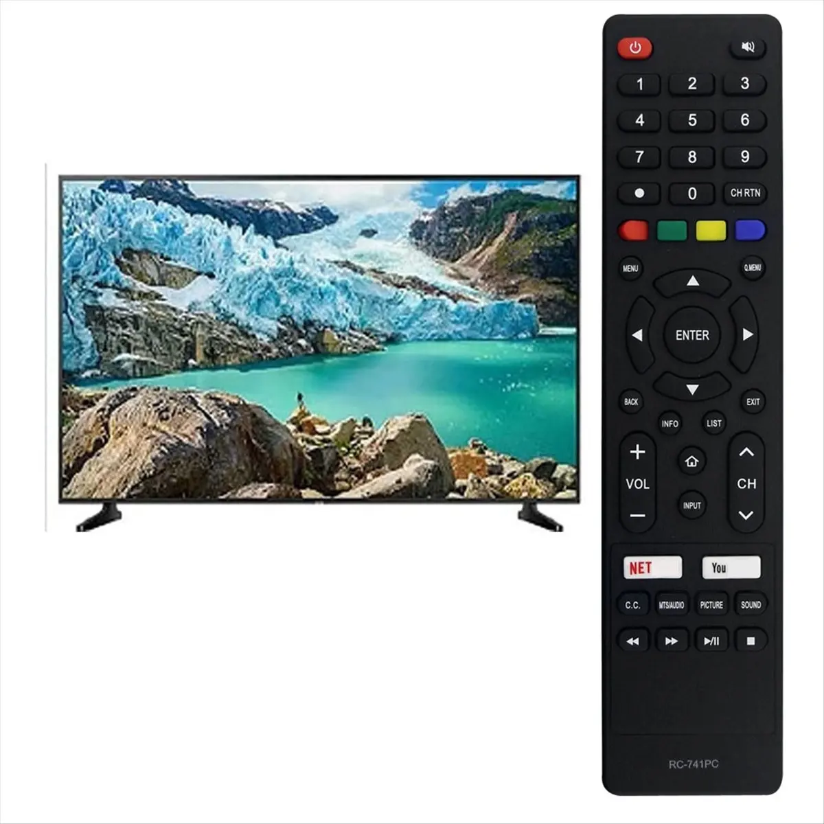 Reemplace el control remoto RC-741PC para Smart TV RC-741PC Al55ASUHD Smart 3D 4K LED HDTV TV