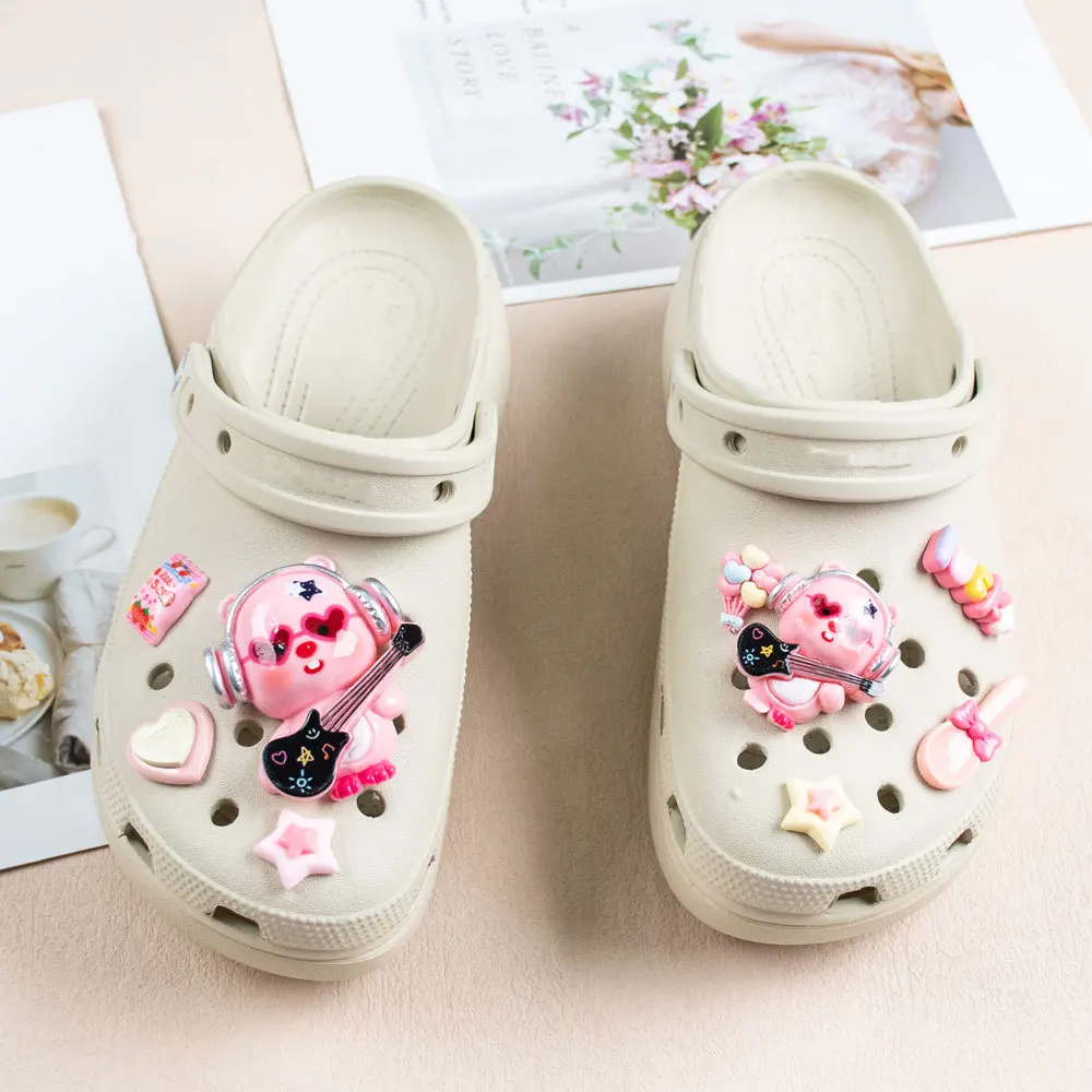 

9pcs Cartoon New Miniso Loopy Shoes Accessories Kawaii Hole Shoes Buckle Diy Decoration Removable Girl Gifts