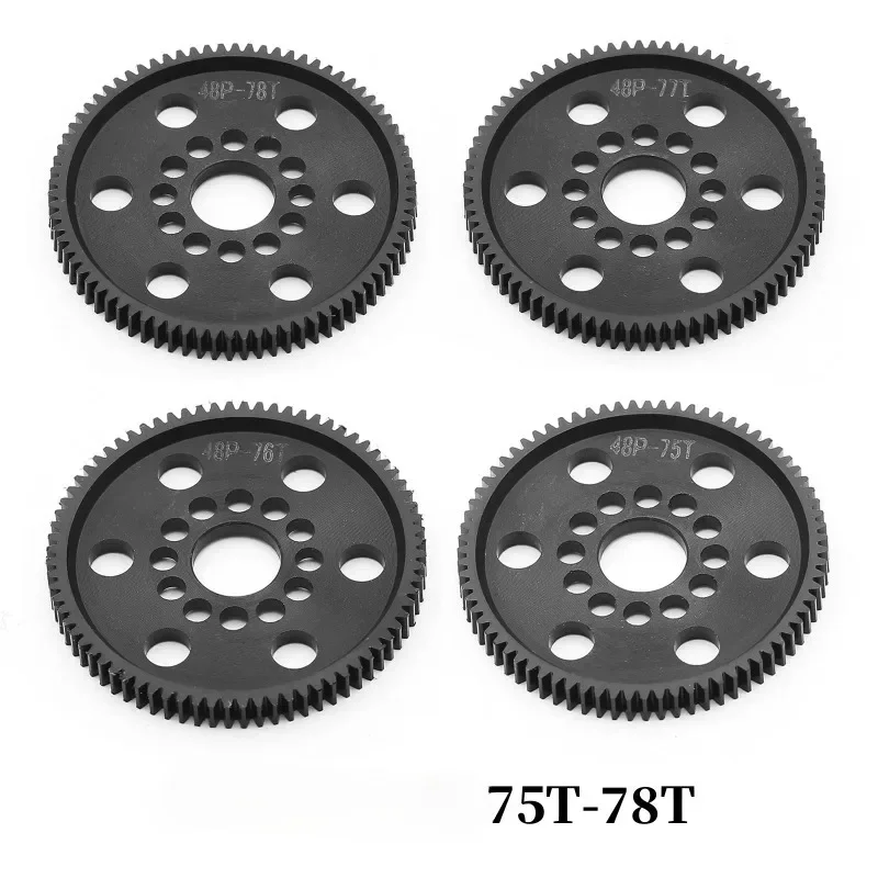 

4PCS POM 48P Spur Gear Main Gear 75T 78T 82T 85T 88T 90T for 3Racing Sakura S XI XIS CS D4 D5 1/10 RC Car Upgrade Parts