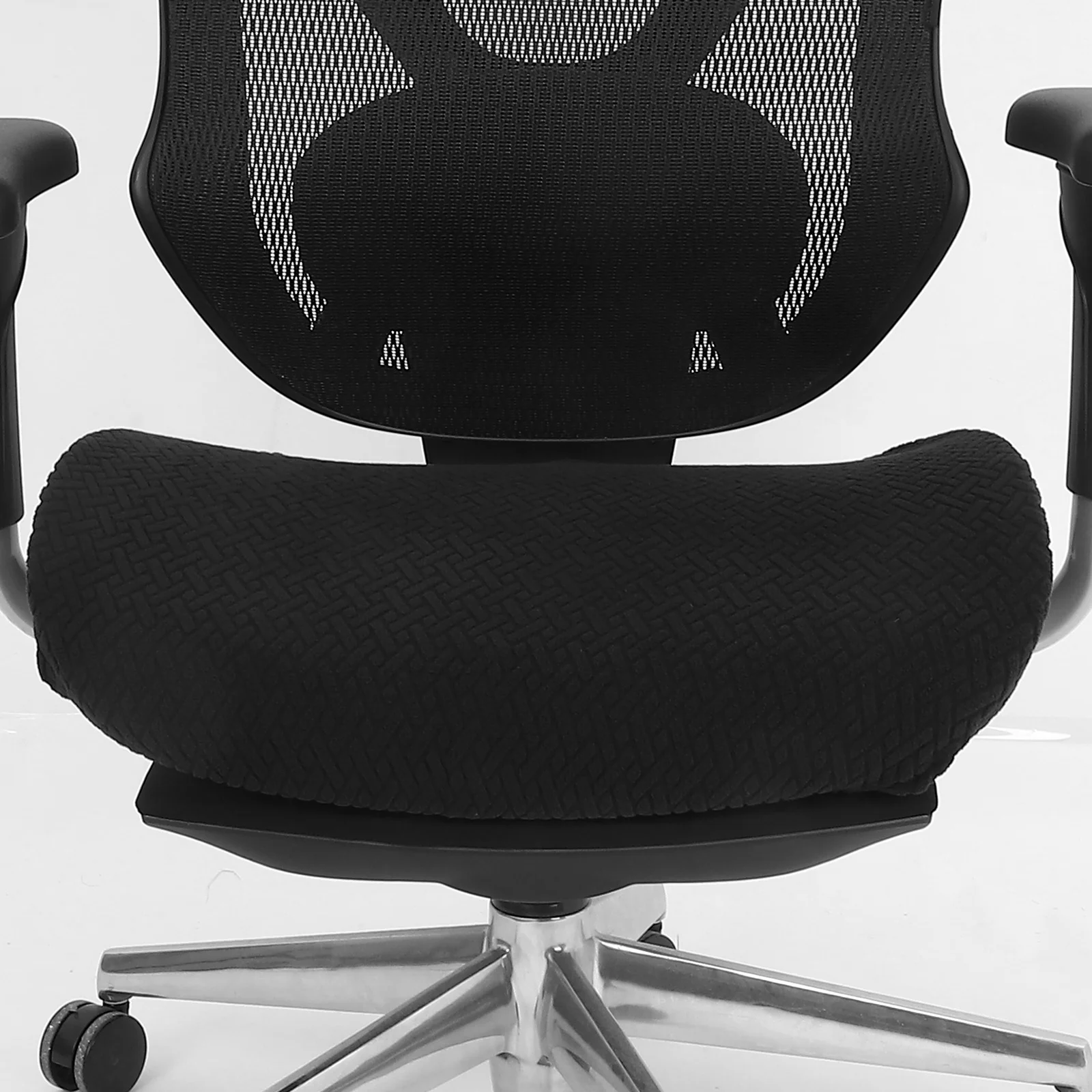 

Elastic Office Chair Seat Cover Slip-on Design Anti-Slip Base for Swivel Task Chairs All-Weather Wear Resistant Protector