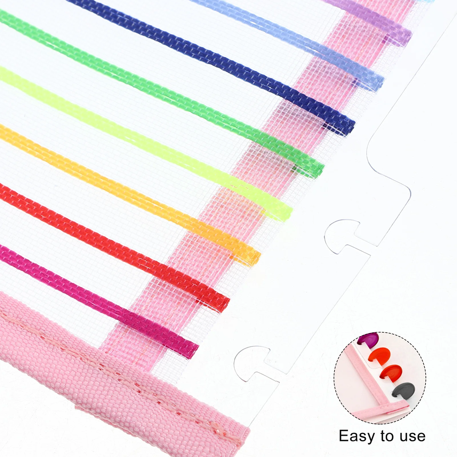 

B6 Pink Clear Loose Leaf Notebook Pocket Binder Accessory Mushroom Hole Storage School Office Daily Use Notebook Cover Bag
