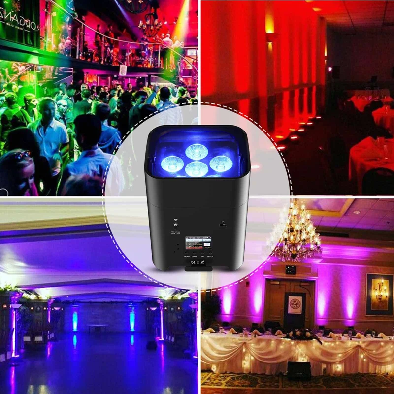 6x18W RGBWA+UV LED Wireless Battery Par light 6in1 effect light Stage Show Disco DJ Party Club Bar dmx512 Remote WIFI light show