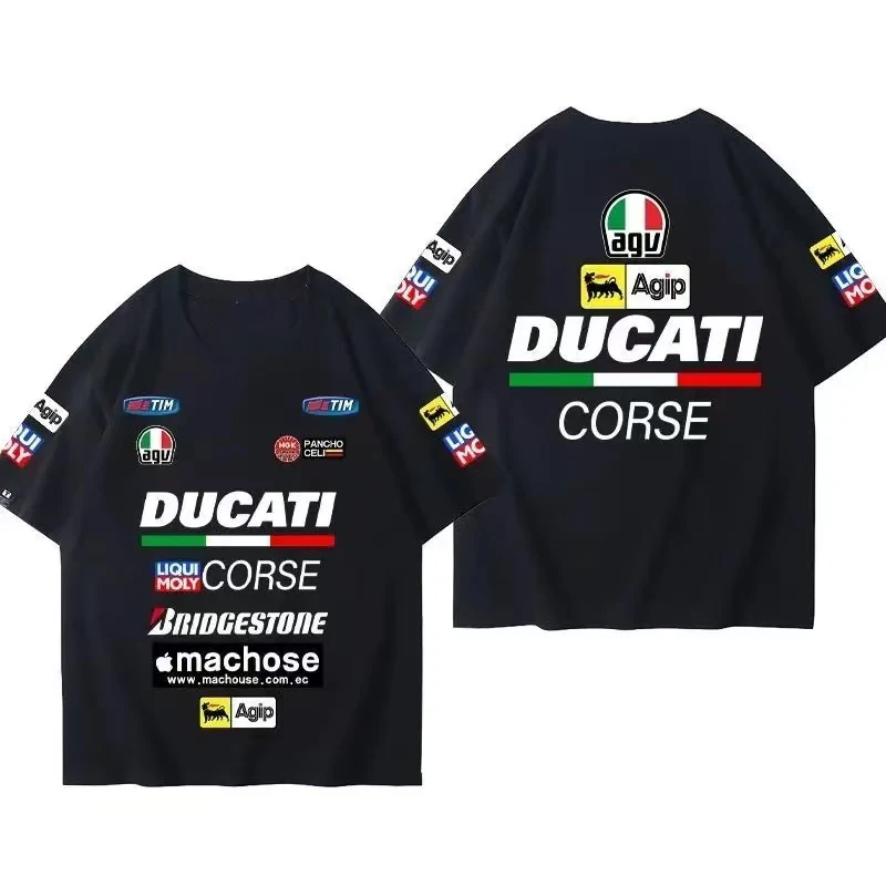 Ducati Motorcycle Riding Summer Men's Cotton Shirt Short Sleeve T-Shirt Moto Motorcycle Men's and Women's Fashion Clothing GP
