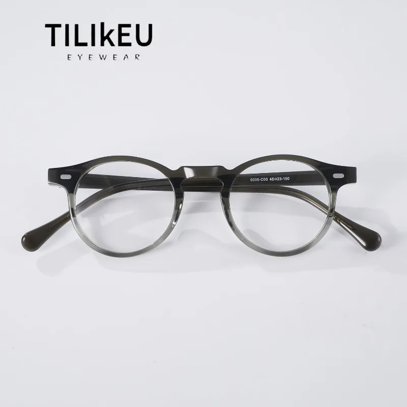 

New Vintage Acetate Oval Glasses Frame for Women 20g Ultra-light Comfort Tortoiseshell Luxury Designer Men Eyeglasses Frame 2026