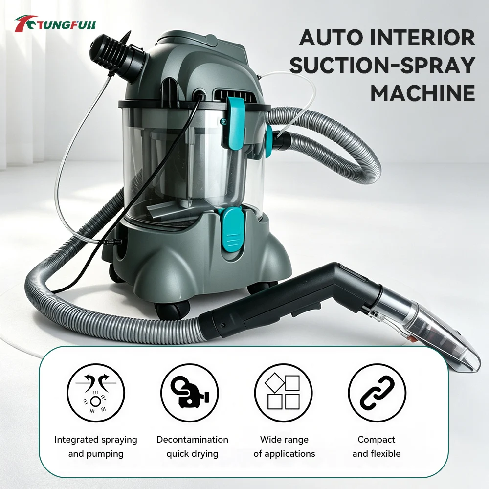 Multifunctional Spray Extraction Vacuum Cleaner 1400W Wet Dry Blow Shampoo Cleaning Machine for Carpet Auto Fabric Upholstery view 2