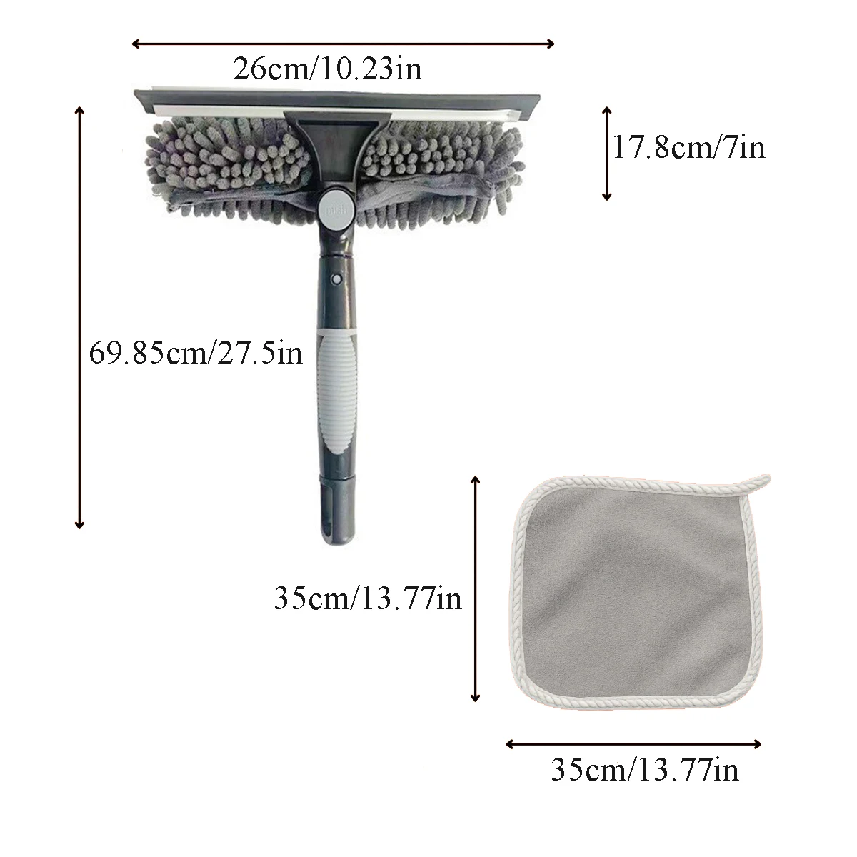 4pcs Car & Home Cleaning Kit: 2-in-1 Dual-Sided Brush+3 Absorbent Towels,Scratch,Safe for Glass,Tiles,Auto Surfaces,Car Wash Kit