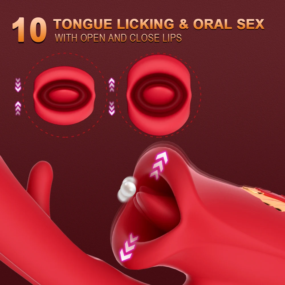 Patting Dildo Vibrator for Women Tongue Licking Clit Clitoris Stimulator G-Spot Massager Female Rabbit Sucker Adult Sex Toys