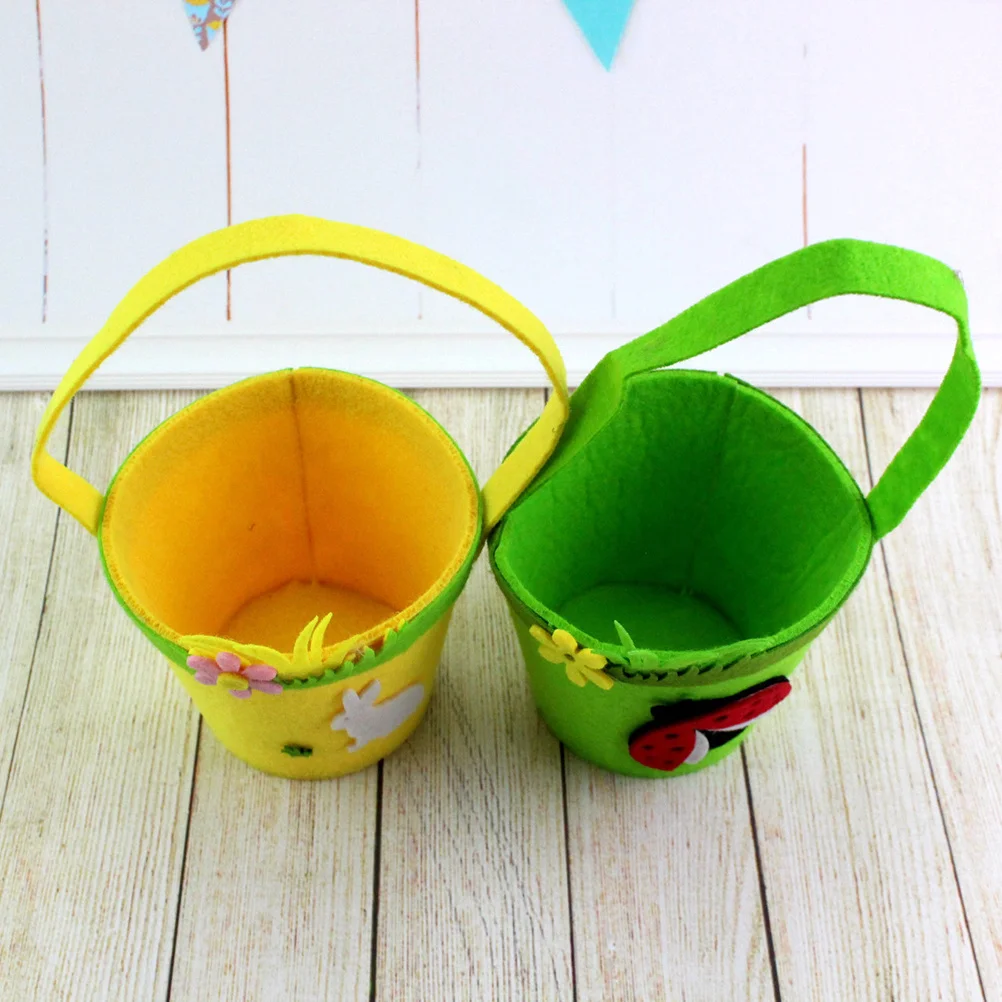 

Vibrant Ladybird Easter Treat Bag Lightweight Non-Woven Basket for Candies Eggs Favors Portable Gift Easter Basket