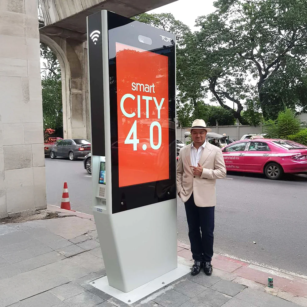 MWE Interactive Outdoor Digital Poster Signage Totem Floor Stand 43/55/65 Inch Touch Big Advertising Display SDK OEM