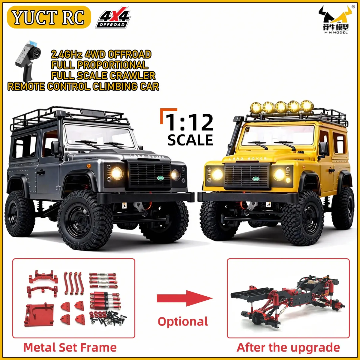 MN MN99s MN98 1:12 Scale RTR RC Rock Crawler 2.4GHz 4WD All Terrain Off-road Car Defender Replica Remote Control Toy for Adult