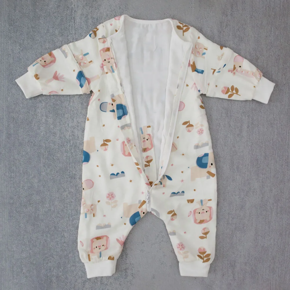 Sleeping Bag For Babies 6 Months Girls Jumpsuit With Removable Sleeves Spring Autumn Cartoon Sleepsack Blanket Sleeper Pajamas view 3