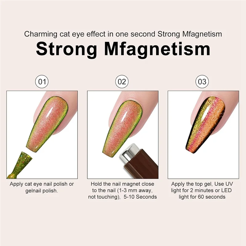 Beauty Cat's Eye Nail Magnet Magnetic Pen For Nails Cylindrical Magnet Pen For Home DIY,Salon Studio
