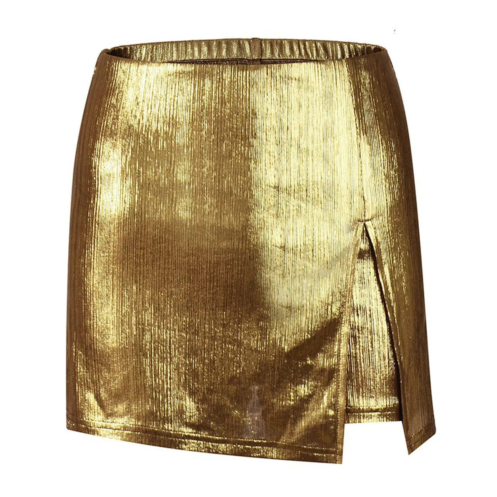 المرأة لامع لامع البسيطة السراويل الجانب سبليت هيم مطاطا حزام كولوتيس Skorts السراويل الساخنة كلوبوير للنادي ليلة نزهة