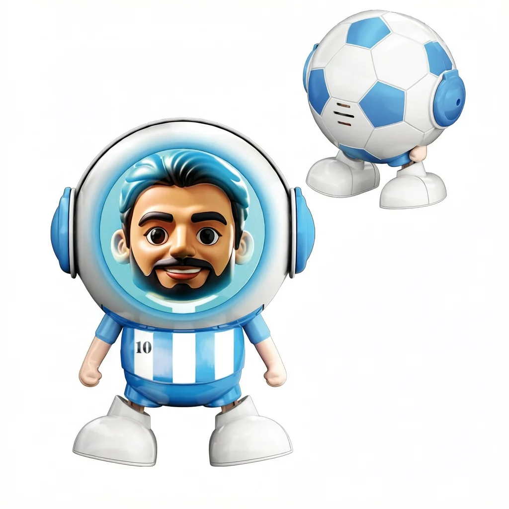 Cute Baby Footballer Astronaut Toys - 4 Colorful Walking Spaceman Action Figures, Fun Interactive Electric Walking Dolls for Kid view 3