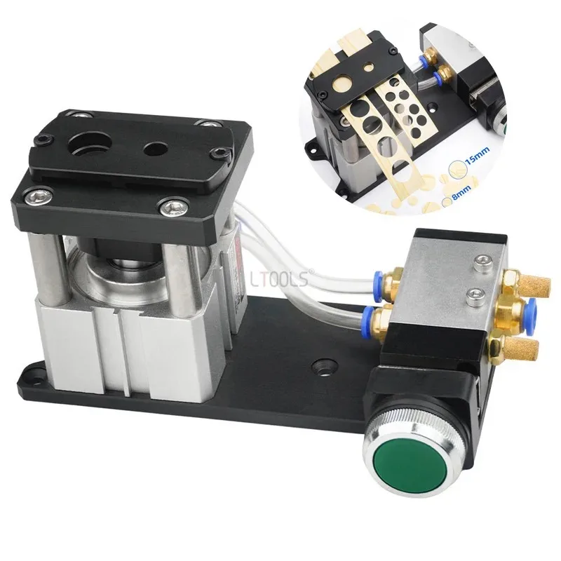 

2 в 1 машина для облицовки кромок и перфорации, пневматический инструмент для облицовки кромок, направляющая для отверстий в деревообработке, кромке, облицовке кожи, 8/15 мм