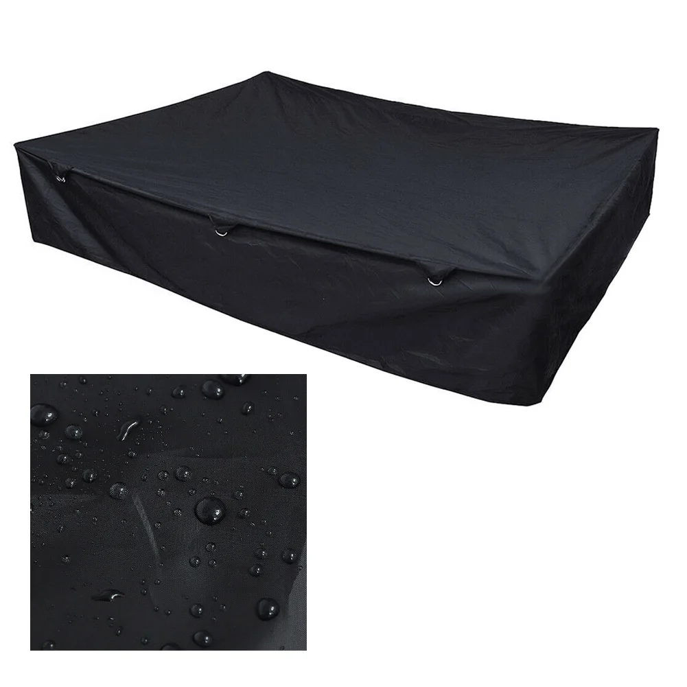 Lightweight Dustproof Polyester Fabric Cover Black Windproof Waterproof Travel Camping Protective Cover With Straps And Buckles