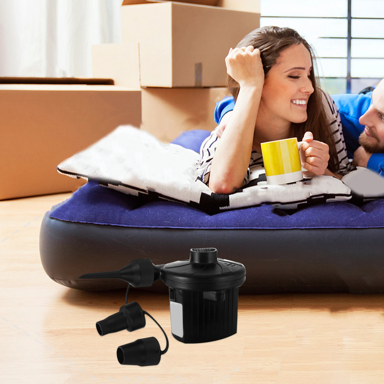 

4pcs Nozzle Head Accessories Mattress Inflator for Inflatable Bed Durable Plastic Connector Lightweight Portable