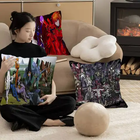 E-Evangelion oreiller Anime oreiller canapé-lit tête taie d'oreiller housse de coussin 45x45 cm mode