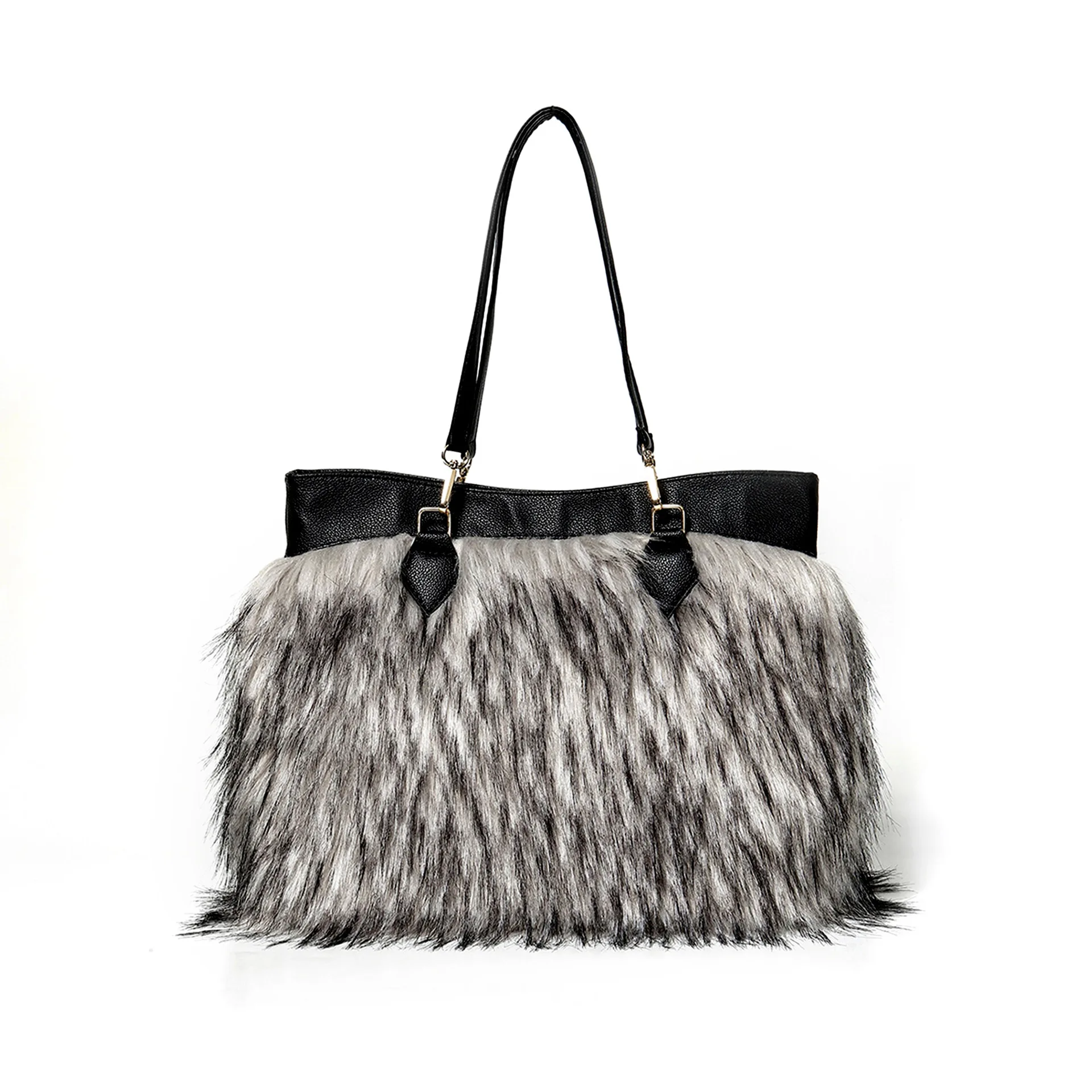 Large Capacity Long Plush Women's Handbag Luxury Tote Bag Stuffed Animal Shape High quality Furry Bag for Ladies