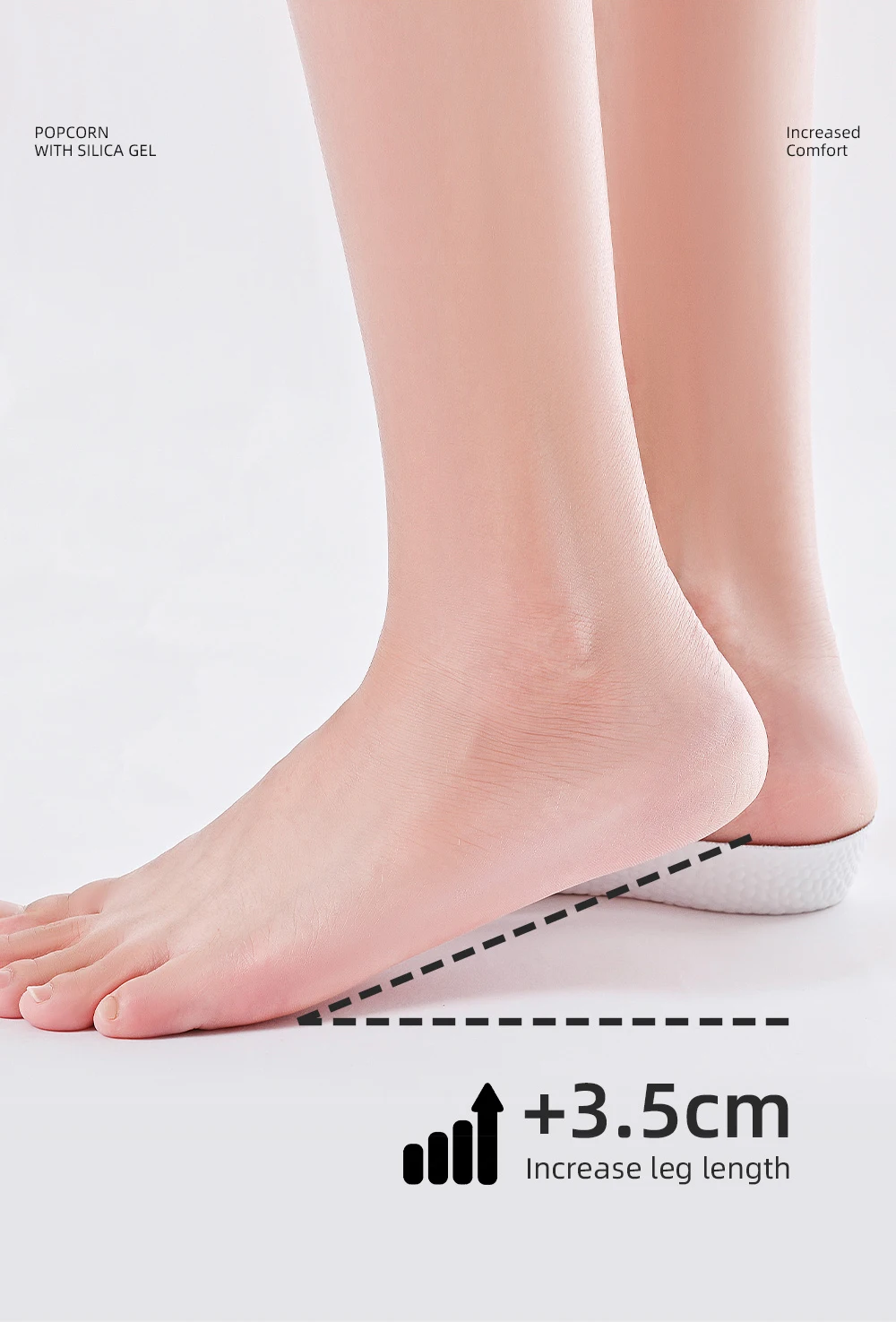 Fußgewölbeunterstützung, Höhenerhöhung, Einlegesohlen, halbe Polster, orthopädisch, atmungsaktiv, Memory-Schaum, 7-Punkte, hebt Schuhpolster, Unterstützung für Plattfüße – Detail 10