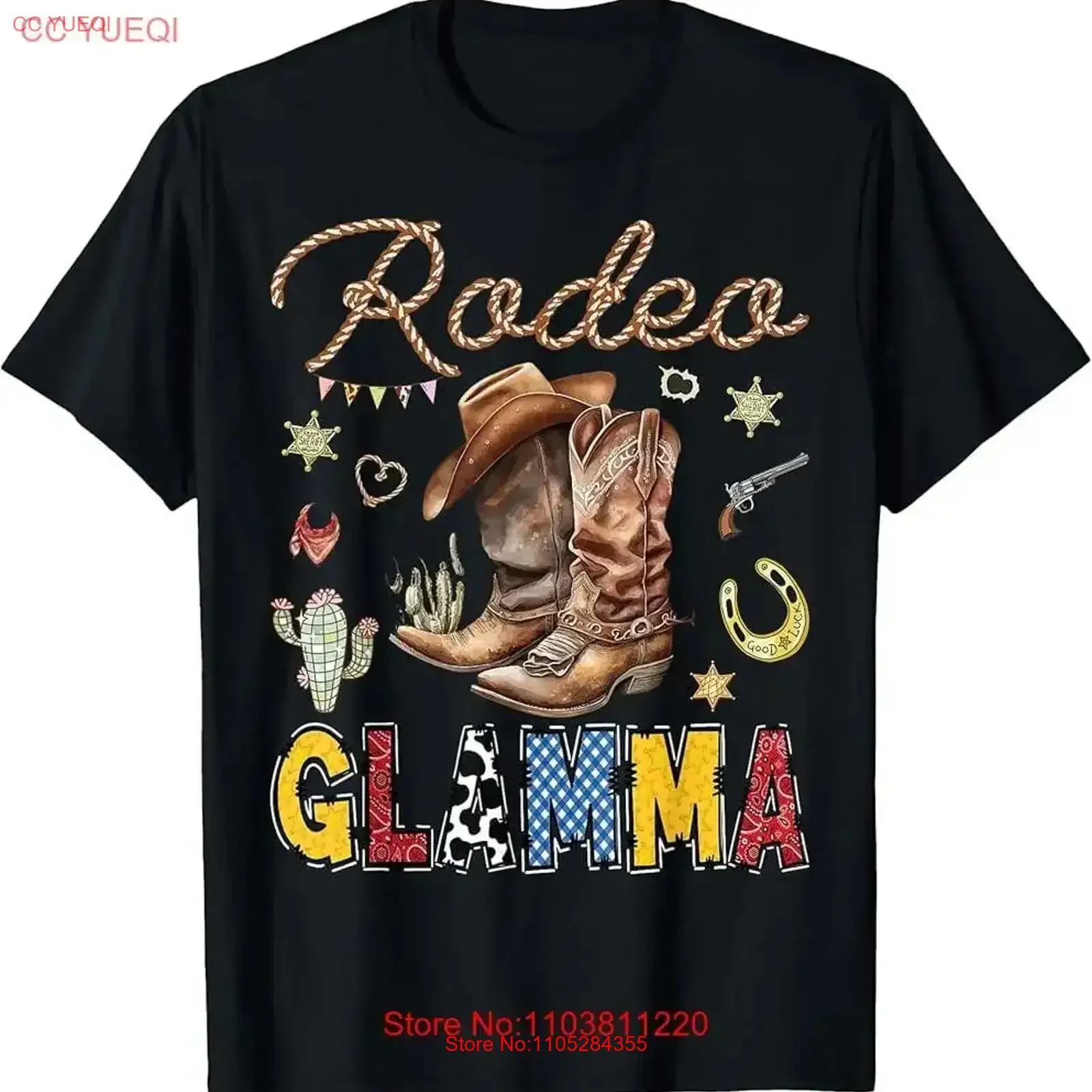 Rodeo Glamma Western Cowboy Birthday Matching Family T Shirt vintage Washed fashion Breathable Stretched Top For Everyday Wear