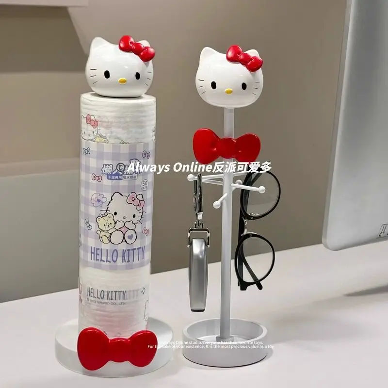 

Big Head Hellokitty Kawaii Home Kitchen Storage Metal Tissue Rack Sanrios Living Room Entrance Desk Jewelry Key Rack Home Gift
