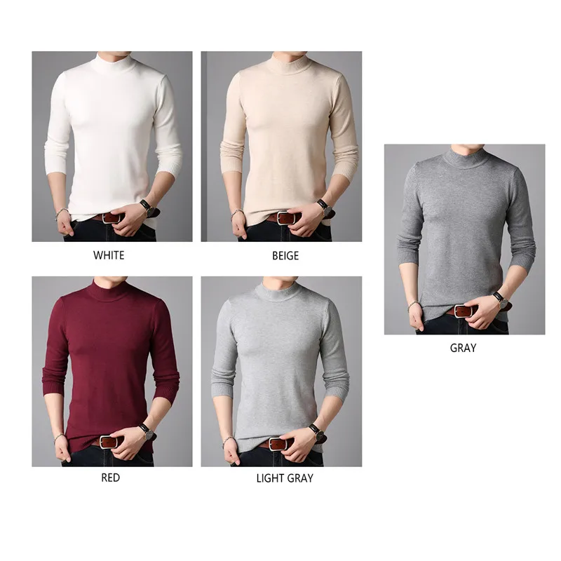 BROWON Autumn Brand Sweater Men Smart Casual Solid Color O-neck Knitted Slim Sweaters Oversize Business Pullover Mens Clothing