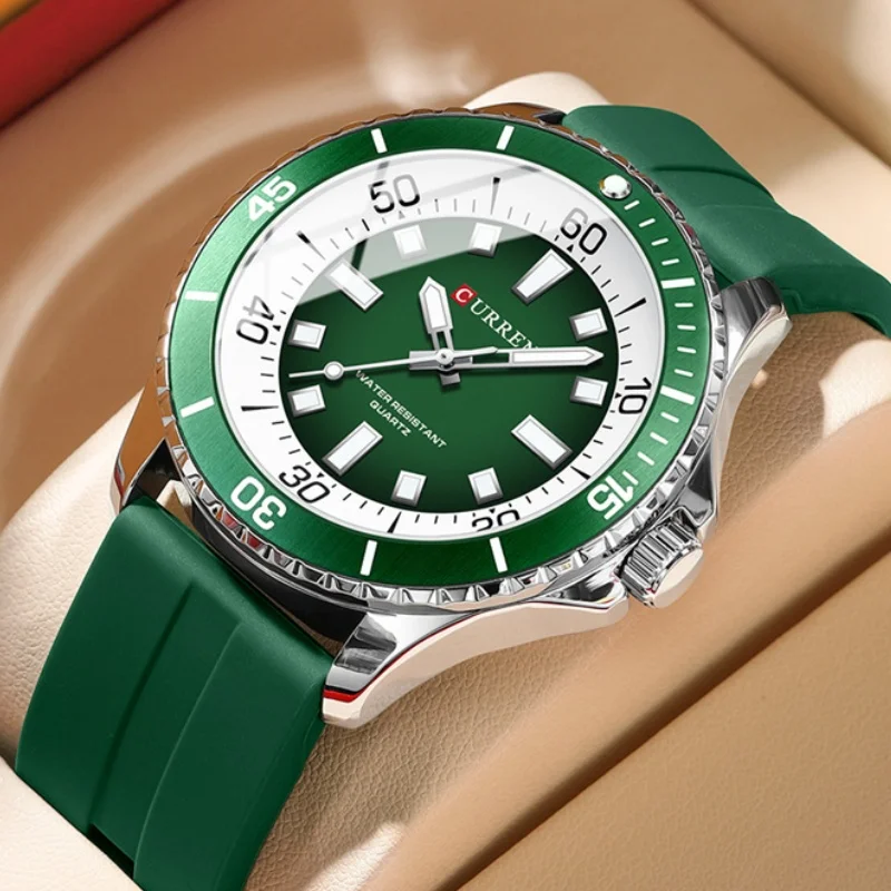 CURREN 8448 Top Brand Men Watch Luxury Waterproof Sport Fashion Mens Watches Silicone New Simple Military Wristwatch Clock 2025