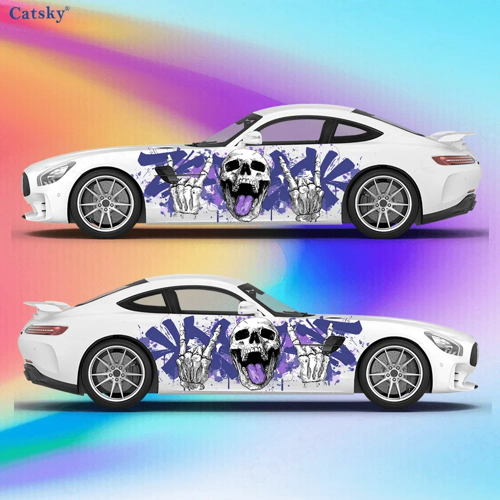 

Skull Graffiti Tongue Car Side Sticker Decoration, PVC Waterproof Scratch Resistant Decal, Car Protection, Auto Accessories Gift