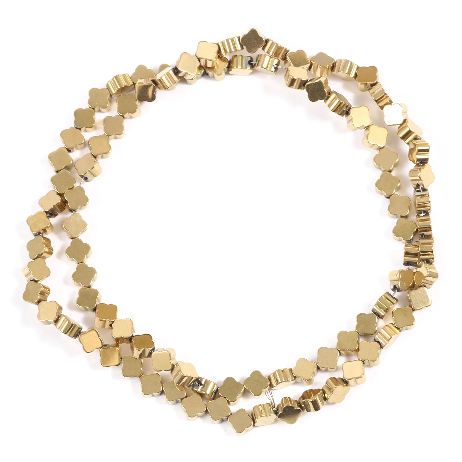 Naturstein AAA+ Hämatit, vergoldet, farbbeständig, runde Abstandsperlen für die Schmuckherstellung, DIY-Armband, Halskette, 15'' – Detail 6