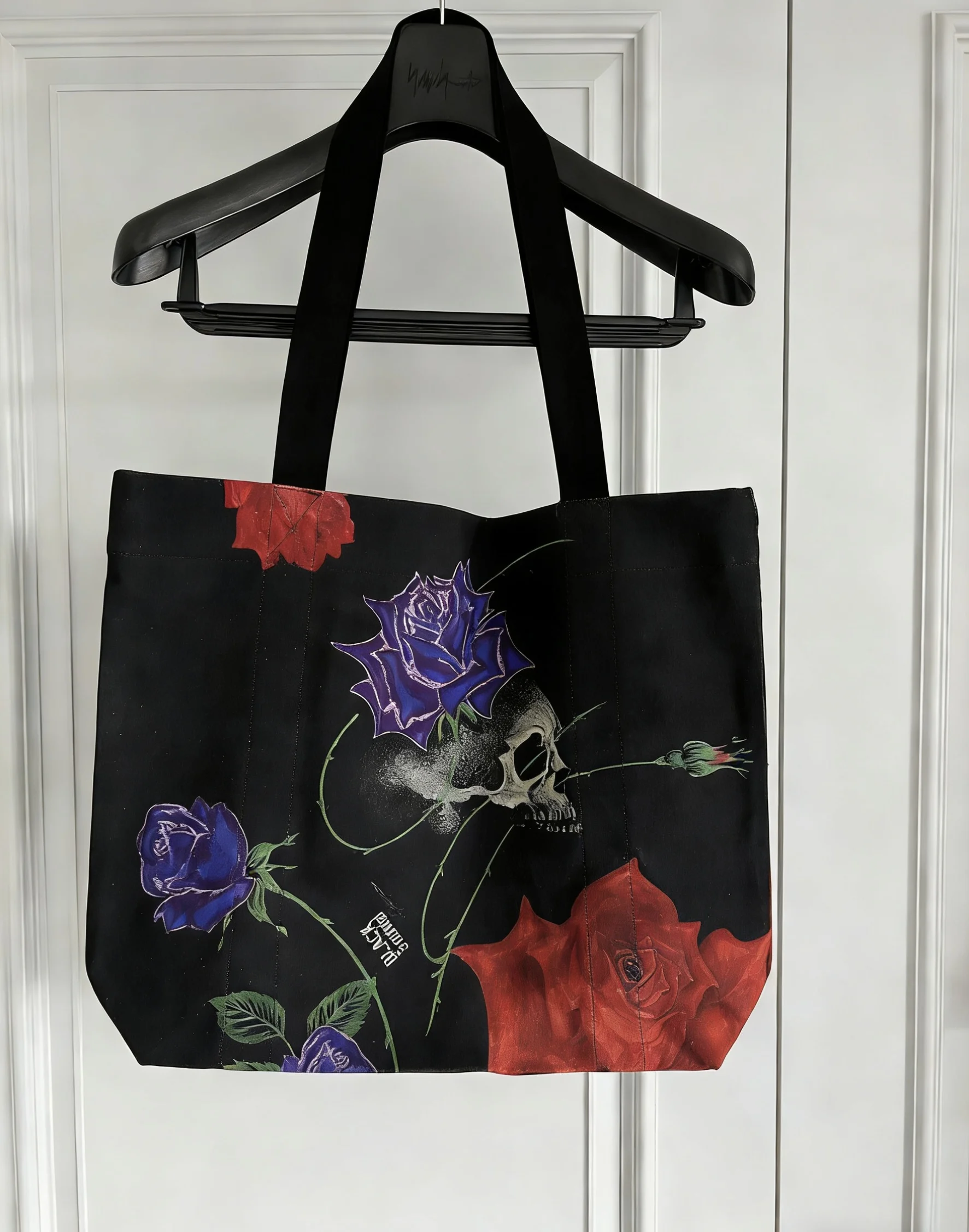 top-yamamoto-original-design-rose-skull-hand-held-shoulder-bag-canvas-printed-shopping-bag