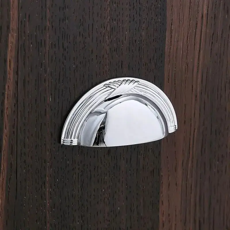 New 10PCS Solid Brass Shell Tatami Furniture Pulls Handles Drawer Knobs Cupboard Wardrobe Closet Dresser Hidden Cabinet Pulls
