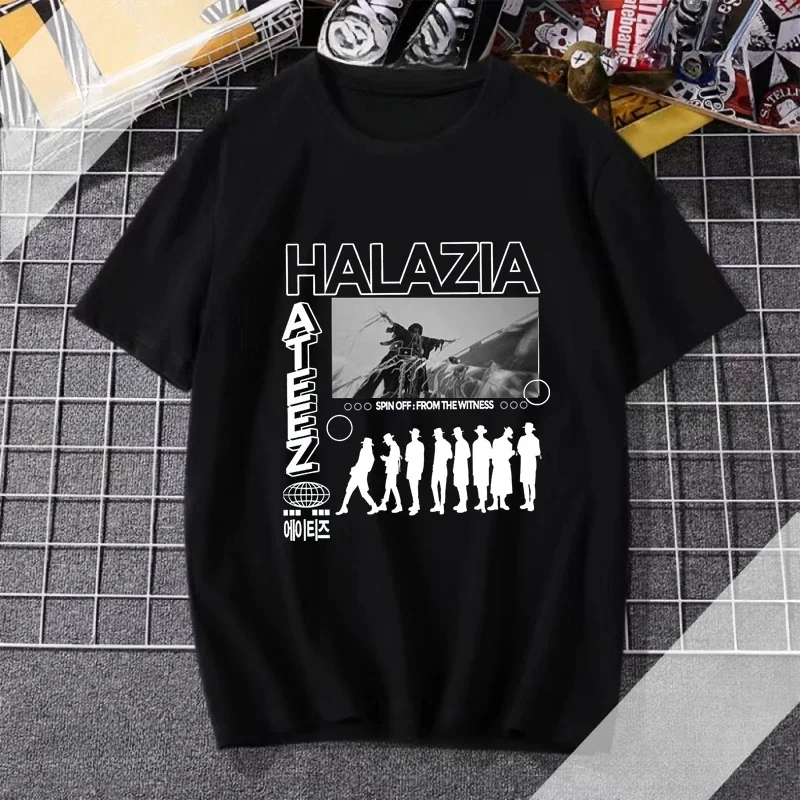 Zevity Y2k Tops Kpop Manga  Graphic Ateez Harajuku Fashion Korean Men's Singing Group Aesthetic Clothing Cutecore T-shirts