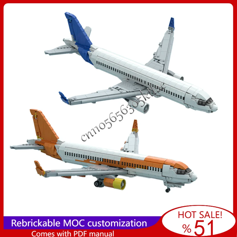 

War Series MOC Airbus A320 NEO Transforming Double Propeller Fighter Building Block Model Assembly Toys Children Festival Gifts