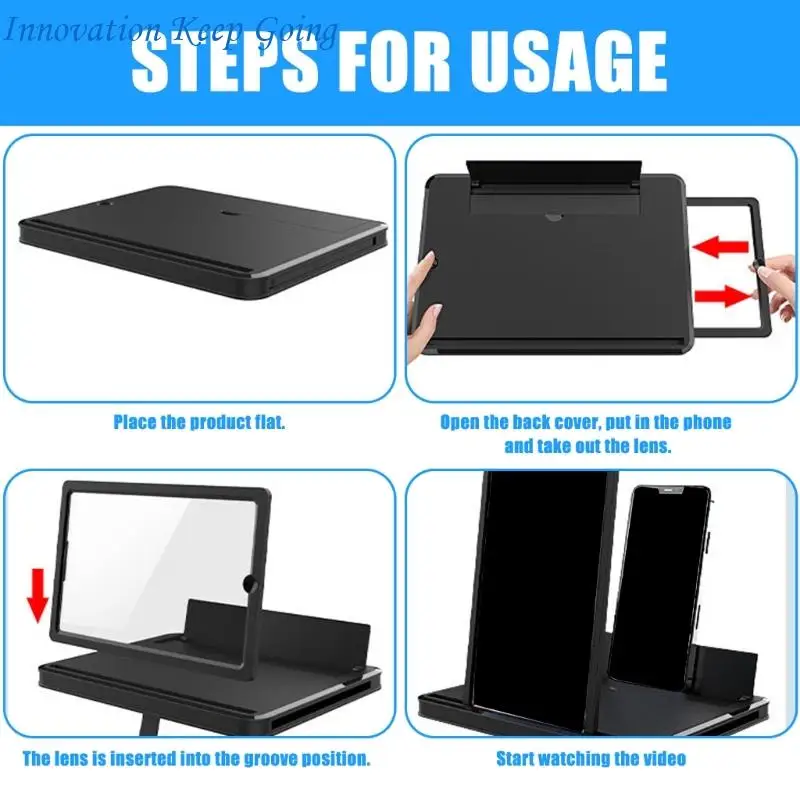 E65C Adjustable Phone Screen Magnifier With Anti Blue Light Protective Foldable Portable For Indoor Outdoor Entertainment