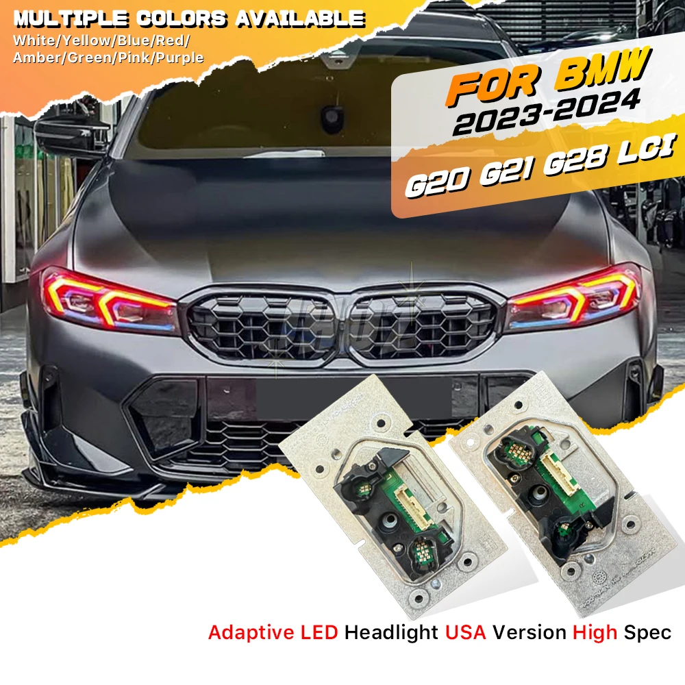 

White Yellow Blue Red LED DRL Board Module 63115A57072 For 23-24 BMW 3 Series G20 G21 G28 LCI Daytime Running Light Turn Signal