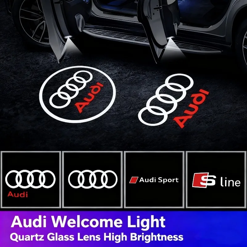 

For AUDI ABT A6 RS6 S5 S4 A8 A4 A1 A3 SQ7 TT RS3 R8 A5 A7 Q3 Q5 Q7 Car Door Courtesy Light HD Projector Welcome Lamp Accessories