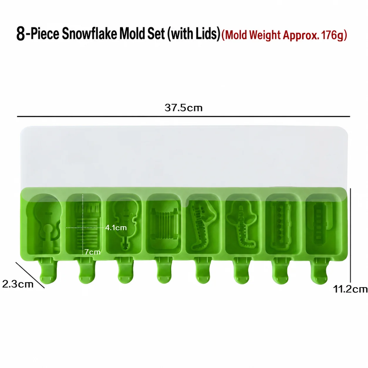 8 Cavity Ice Cream Mold Clear Silicone Ice Mold Small Baking Mold Musical Instrument Shaped For Home Kitchen Ice Cream Making