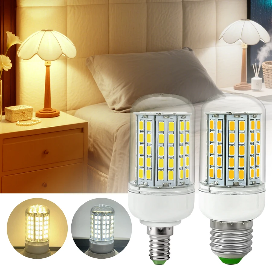 E27 LED Lamp E14 LED Corn Bulb SMD5730 220V Corn Light Bulbs 72 96LEDs Lamparas LED Chandelier For Home Decor Ampoule Led Light