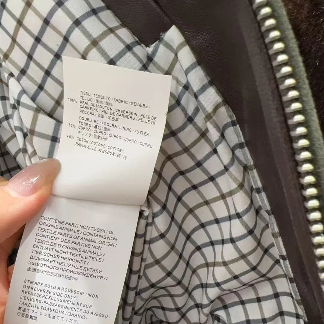 Giacca in pelle di pecora scamosciata 100% di alta qualità da donna all'uncinetto in vera pelle con risvolto manica lunga cerniera cappotto allentato verde militare vintage