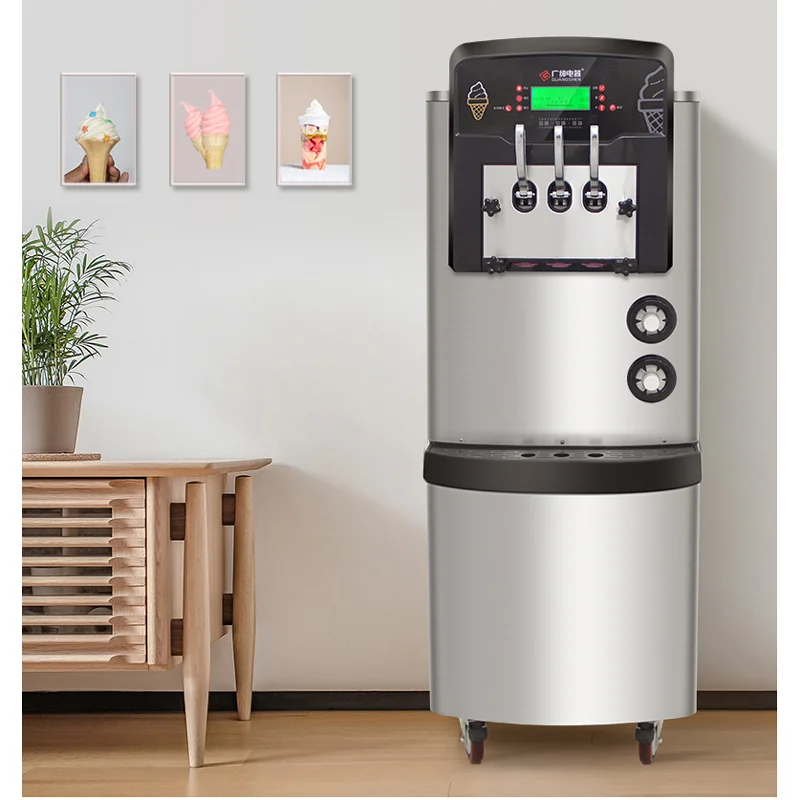 Soft ice cream machine commercial desktop three flavors ice cream machine stainless steel desktop sales freezer