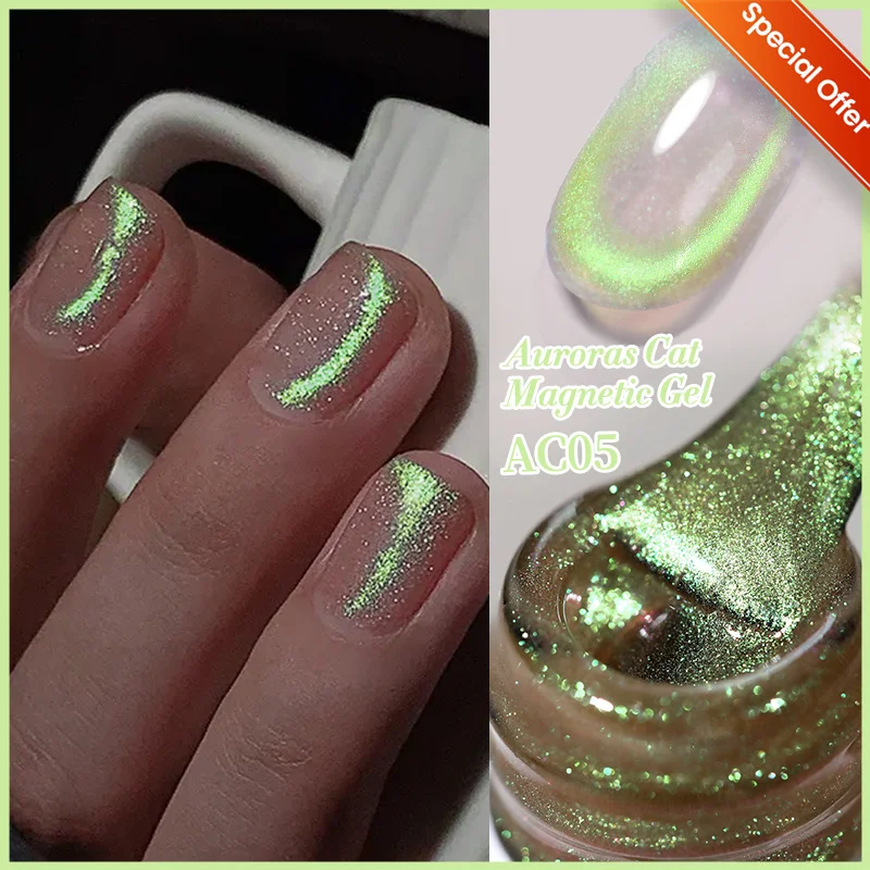 BORN PRETTY 10ml Cat Magnético Gel Unha Polonês Auroras Glitter Ultra Brilho Semi Permanente Soak Off UV LED Verniz