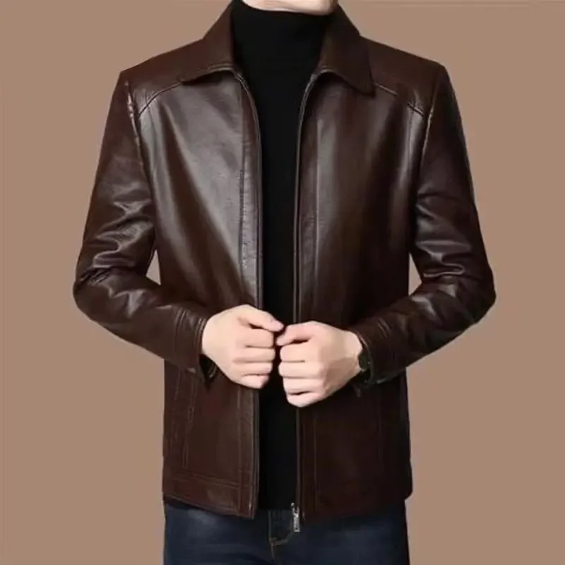 Man Suits and Blazers Plus Big Size Coats Loose Oversize Menswear Elegant Leather Jacket for Men Handsome Classic New In Casual