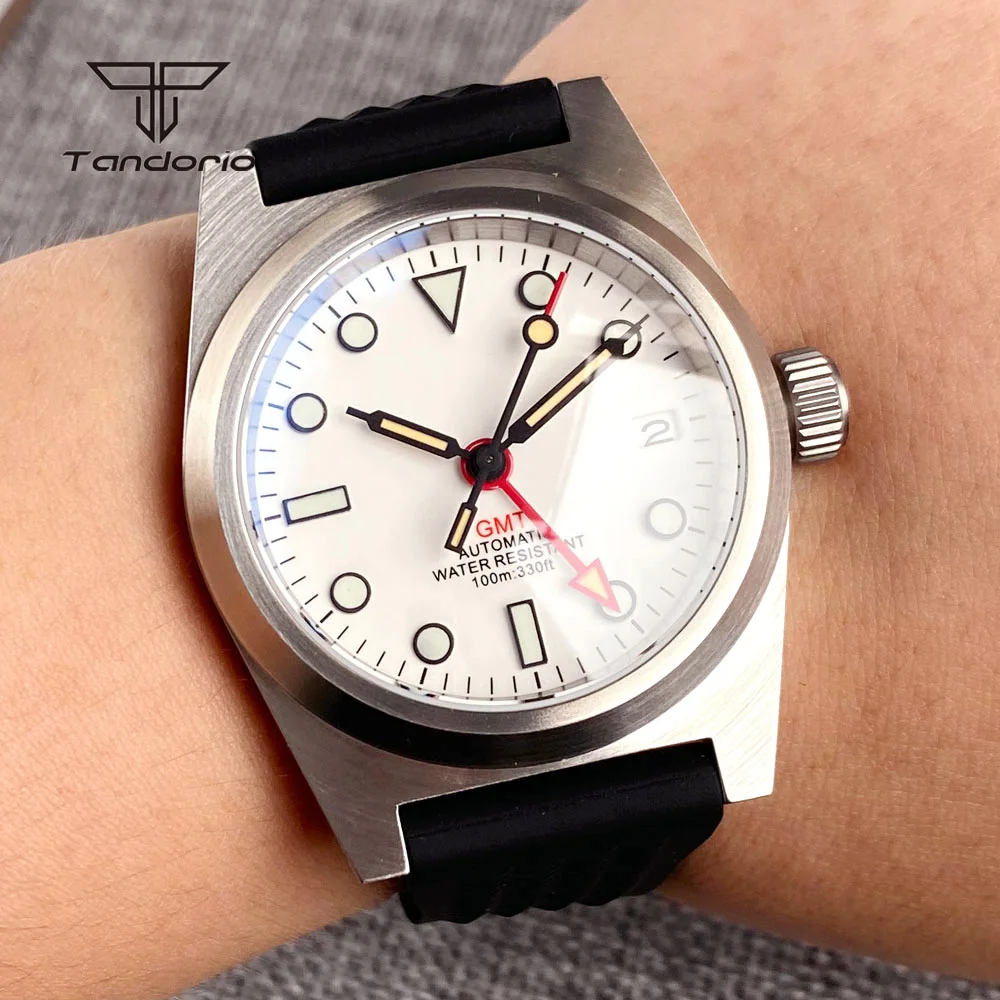 Tandorio AR Sapphire Automatic NH34 Men's 38mm Mechanical GMT Diver Watch Date 20BAR Waterproof Wristwatch Sterile Dial Luminous - Image 2